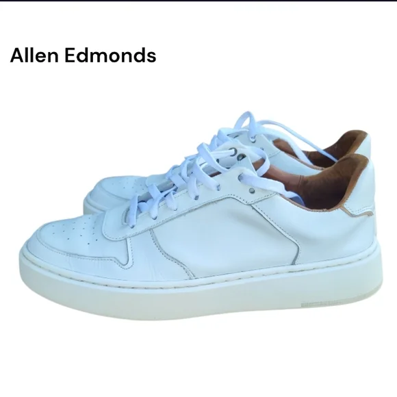Allen Edmonds Owen White Leather Casual Athletic Sneaker Tennis Shoe Men 11 D - Picture 2 of 14